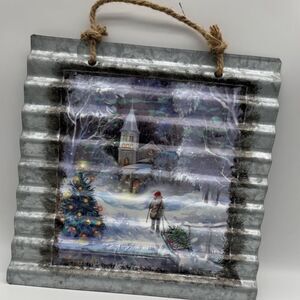 Christmas wall hanging corrugated metal
